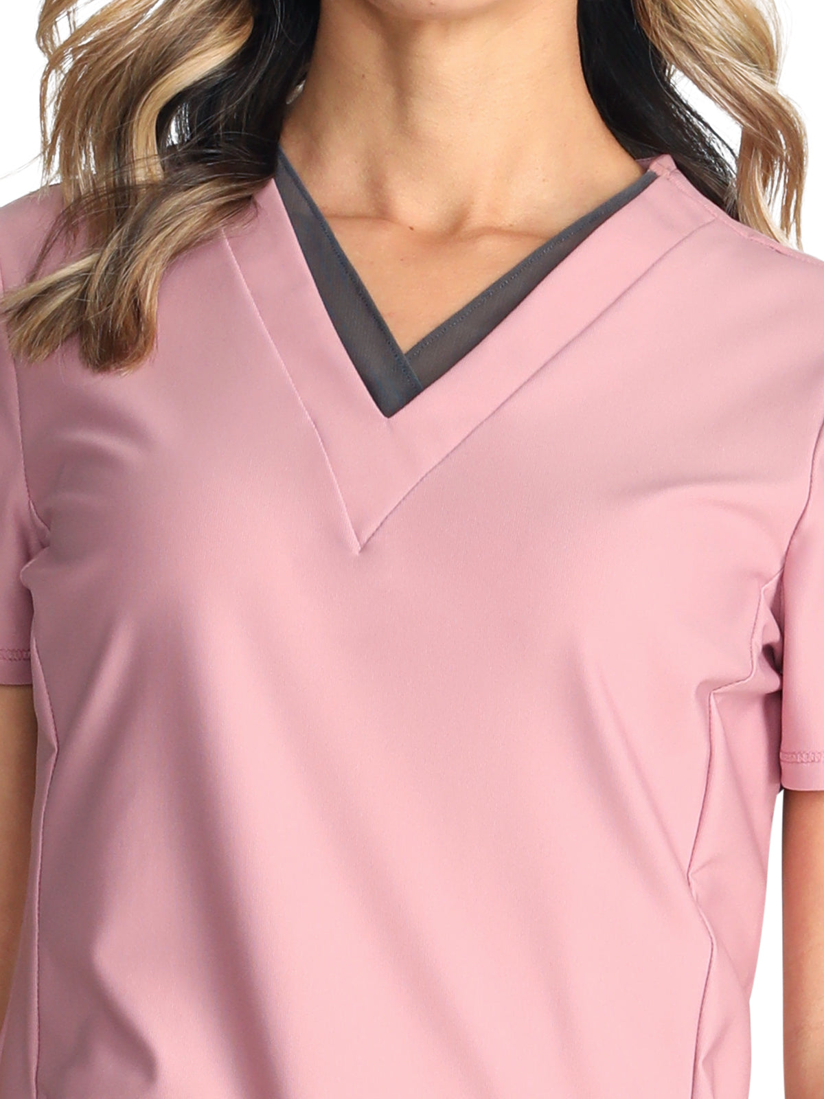 Women's 2-Pocket Contemporary V-Neck Scrub Top