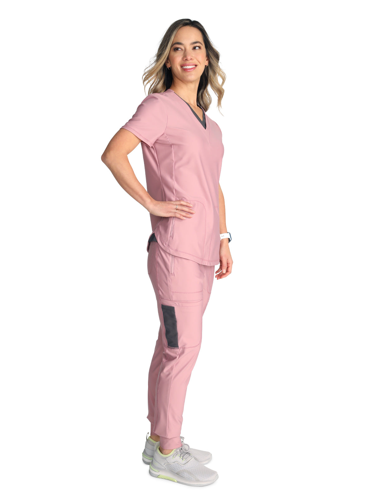 Women's 2-Pocket Contemporary V-Neck Scrub Top