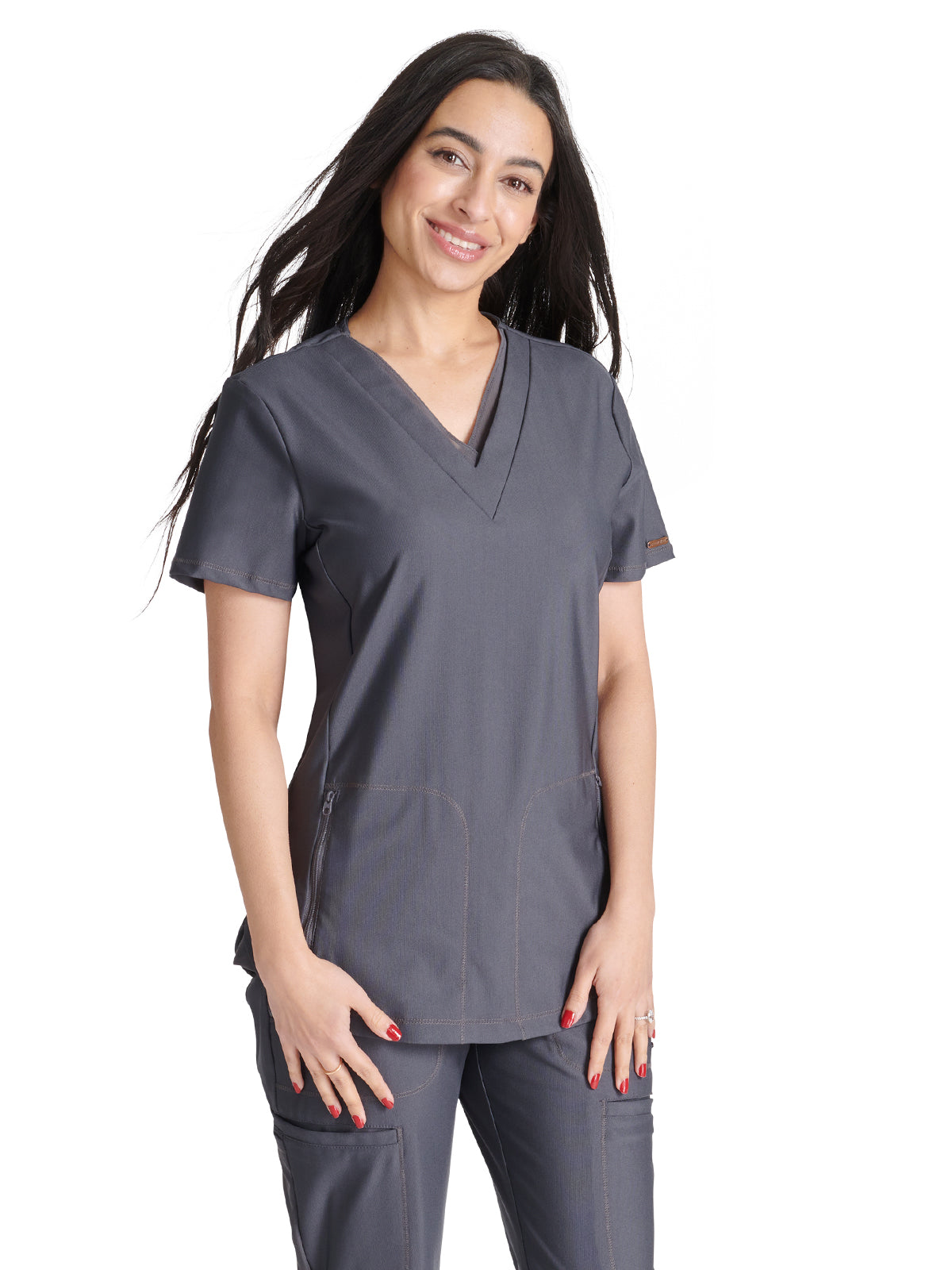 Women's 2-Pocket Contemporary V-Neck Top