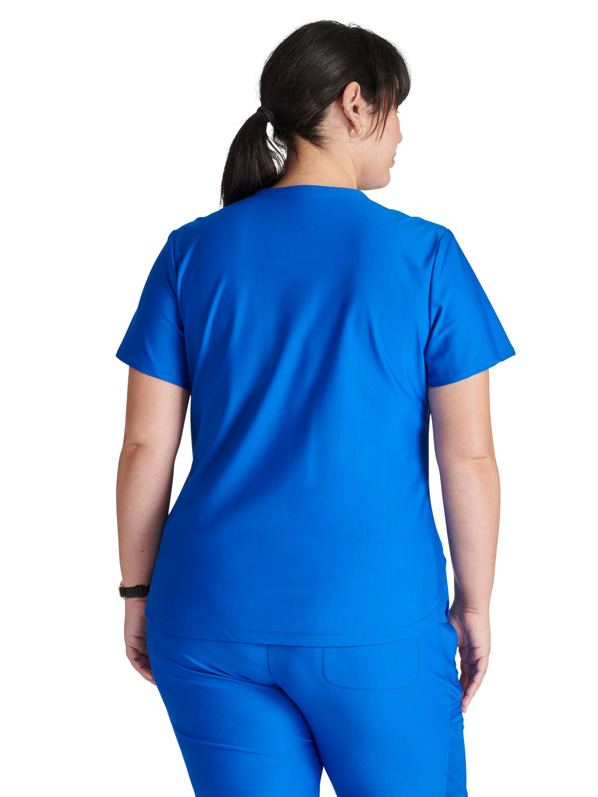 Women's 2-Pocket Contemporary V-Neck Scrub Top