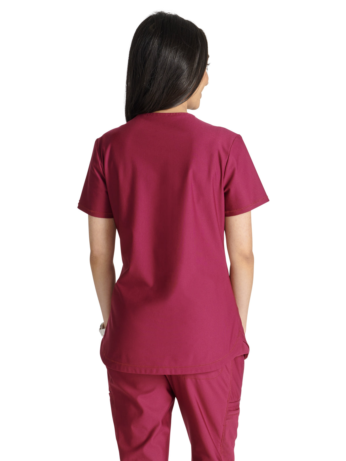 Women's 2-Pocket Contemporary V-Neck Scrub Top