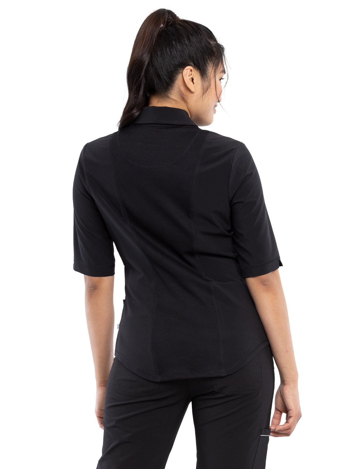 Women's Elbow Length Sleeved 3 Pocket Polo Shirt