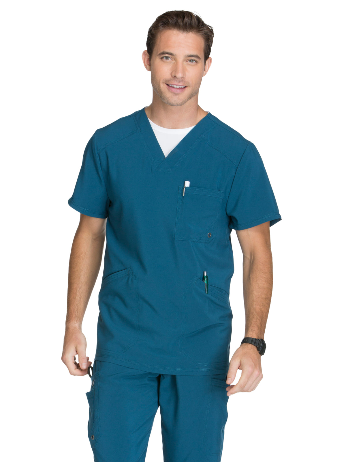 Men's Three-Pocket V-Neck Scrub Top