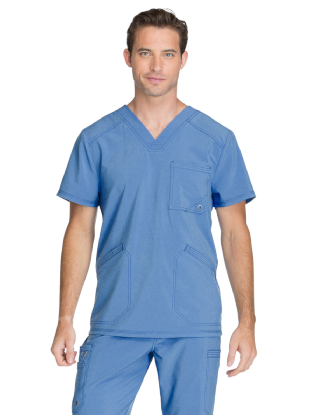 Men's Three-Pocket V-Neck Scrub Top