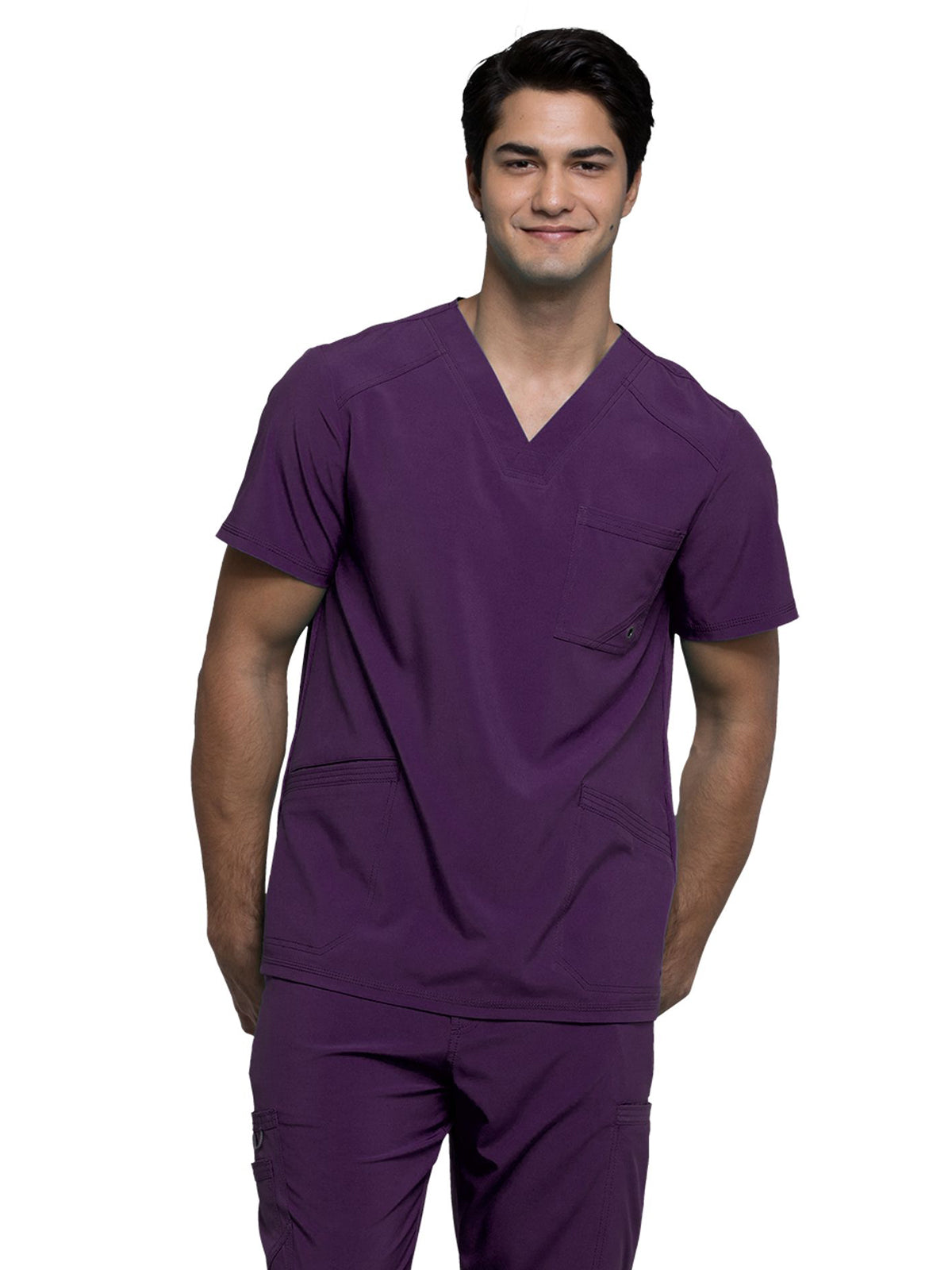 Men's Three-Pocket V-Neck Scrub Top