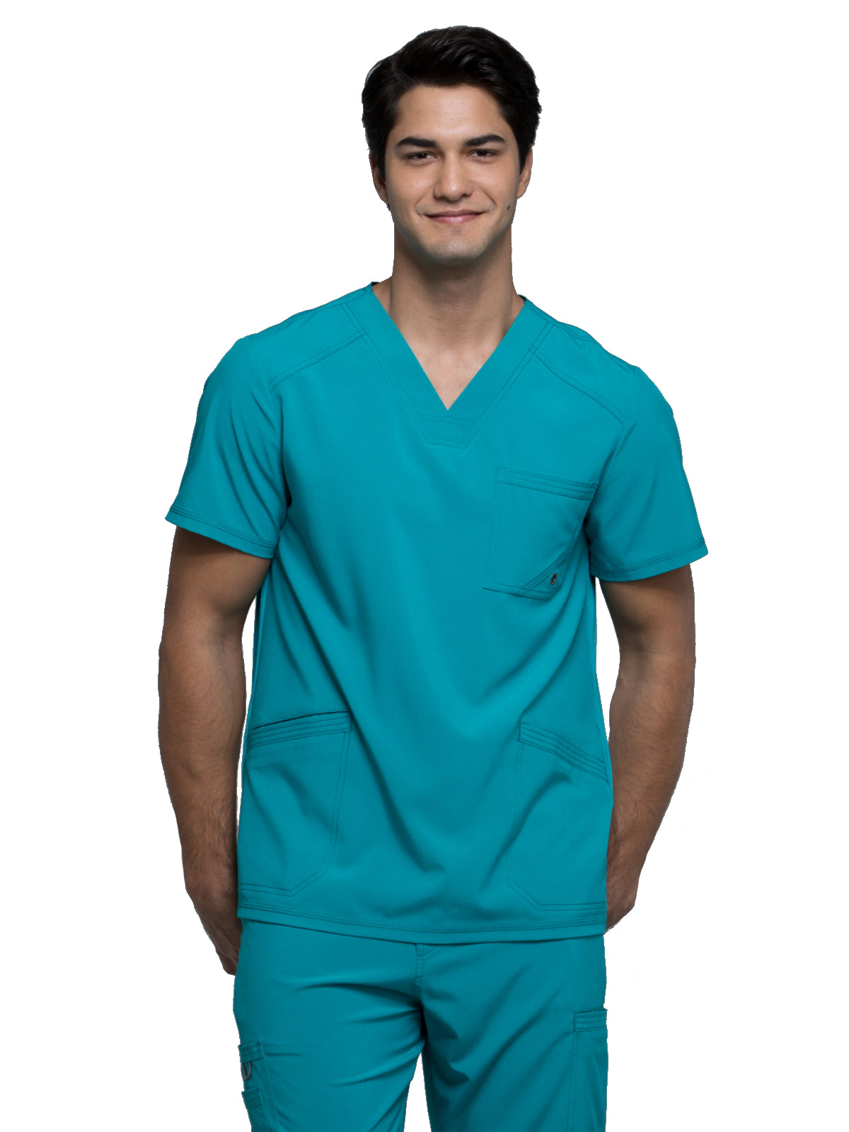 Men's Three-Pocket V-Neck Scrub Top