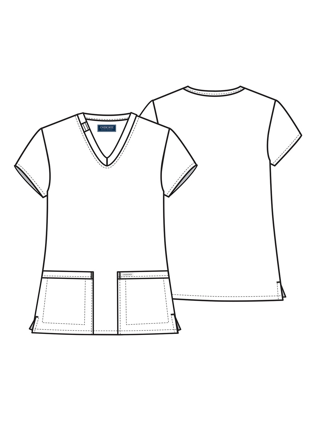 Women's 2-Pocket V-Neck Top - CK953A - Royal