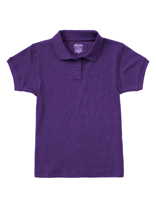 Junior Girls' Short Sleeve Fitted Interlock Polo