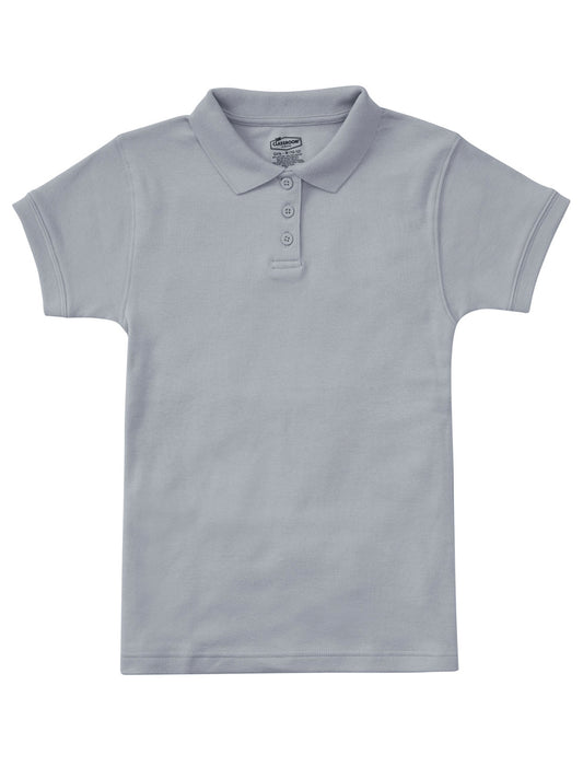 Junior Girls' Short Sleeve Fitted Interlock Polo