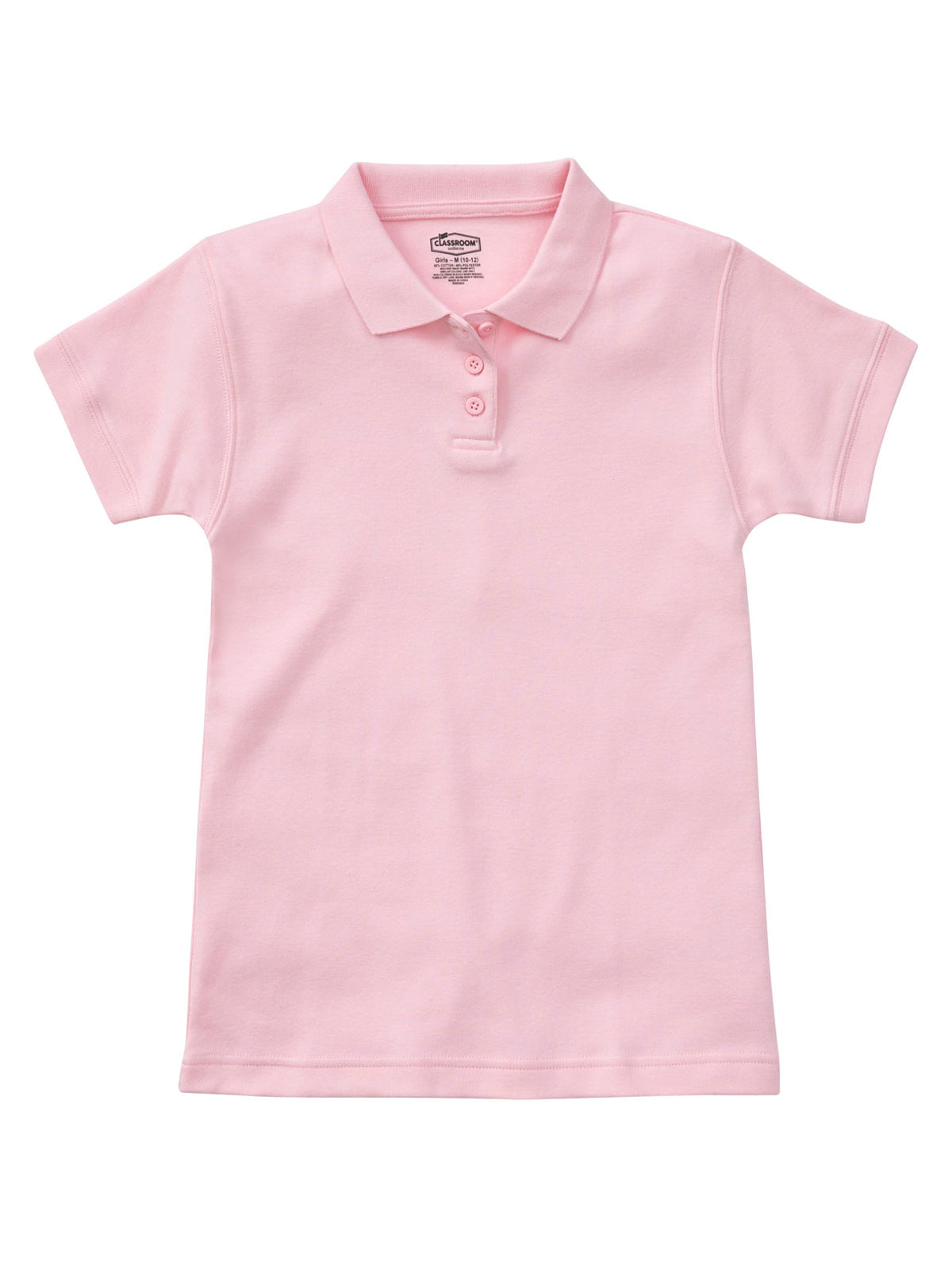 Junior Girls' Short Sleeve Fitted Interlock Polo