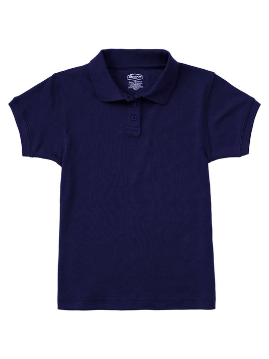 Junior Girls' Short Sleeve Fitted Interlock Polo