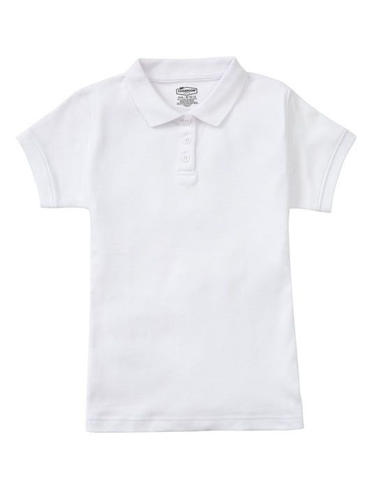 Junior Girls' Short Sleeve Fitted Interlock Polo