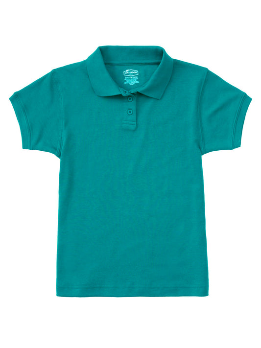 Junior Girls' Short Sleeve Fitted Interlock Polo