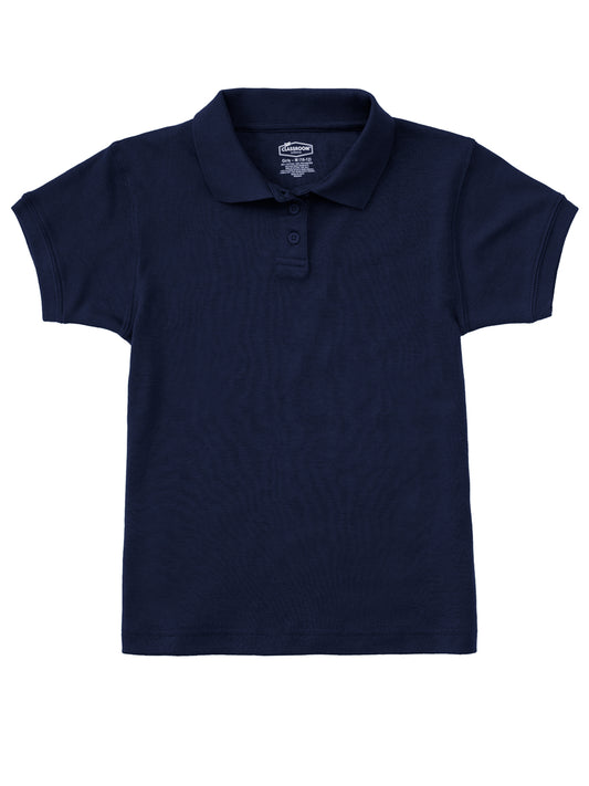 Girls' Short Sleeve Fitted Interlock Polo