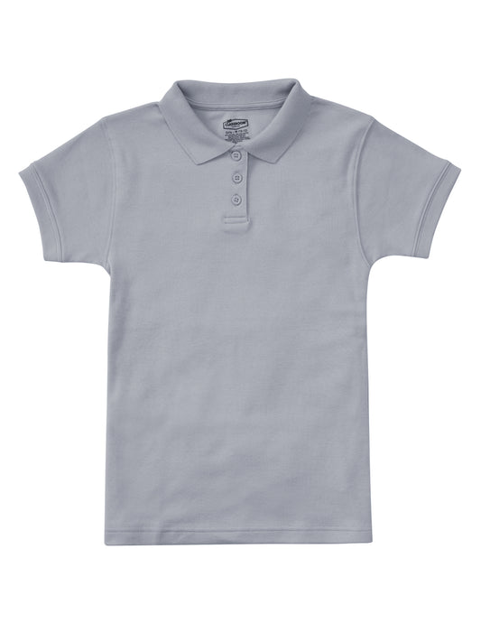 Girls' Short Sleeve Fitted Interlock Polo