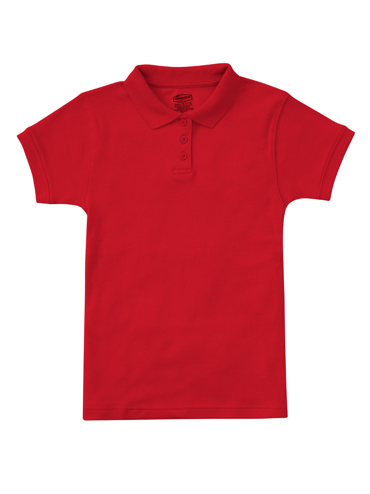 Girls' Short Sleeve Fitted Interlock Polo