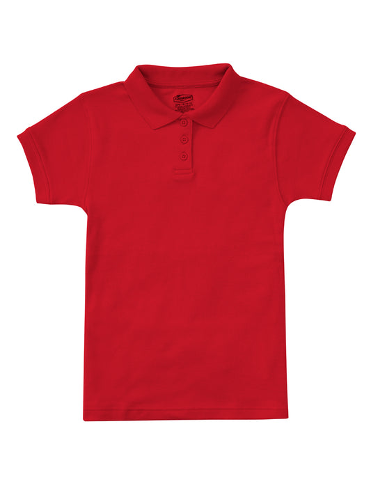 Girls' Short Sleeve Fitted Interlock Polo