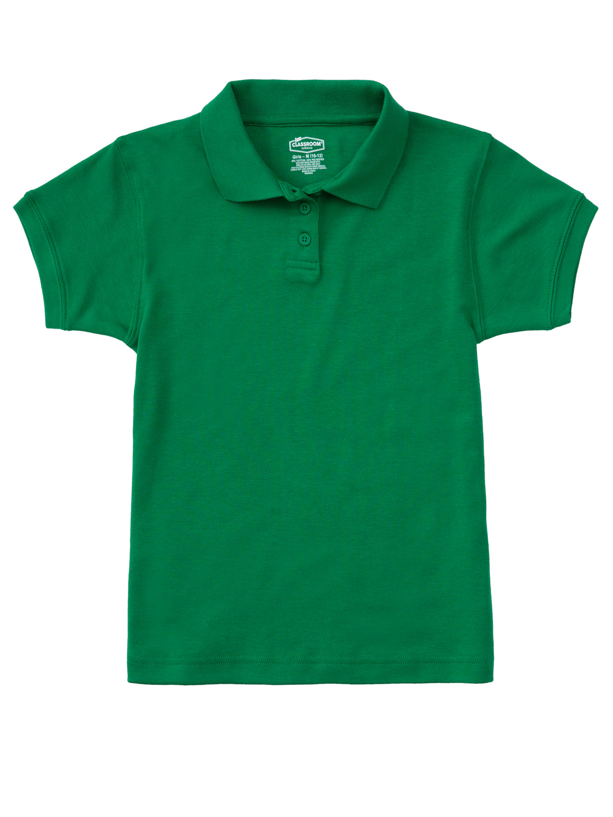 Girls' Short Sleeve Fitted Interlock Polo