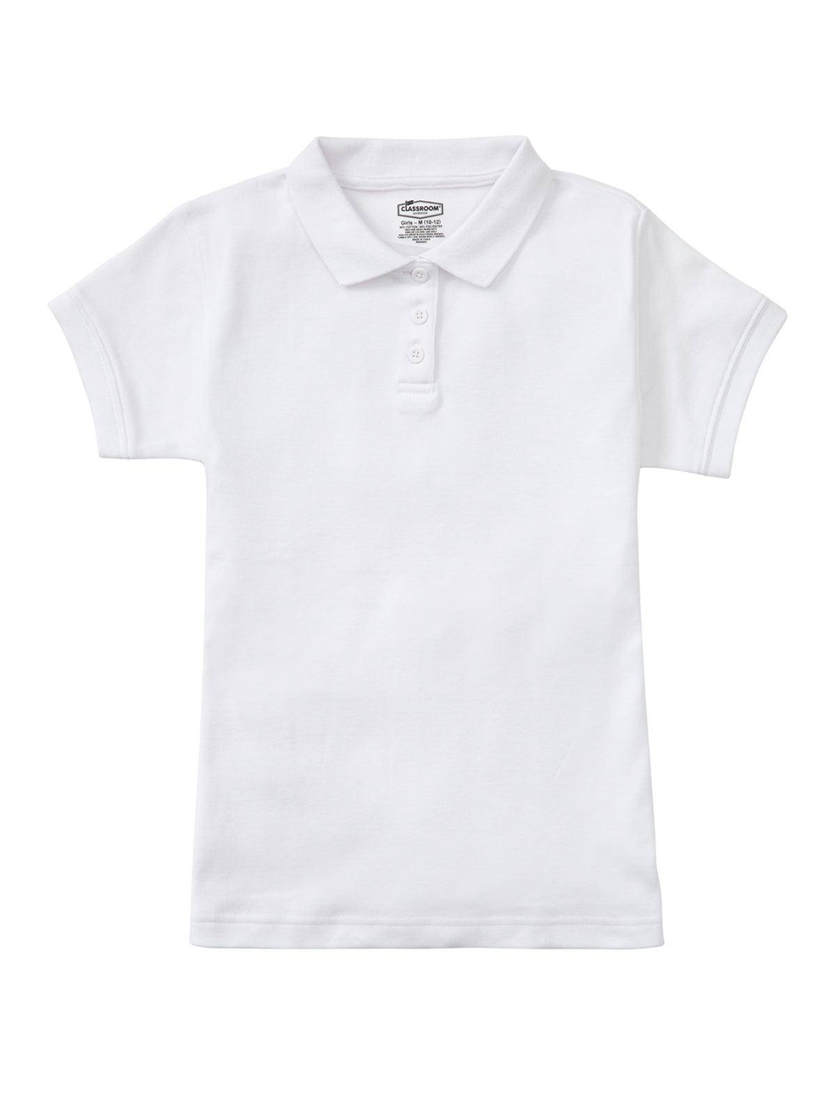 Girls' Short Sleeve Fitted Interlock Polo