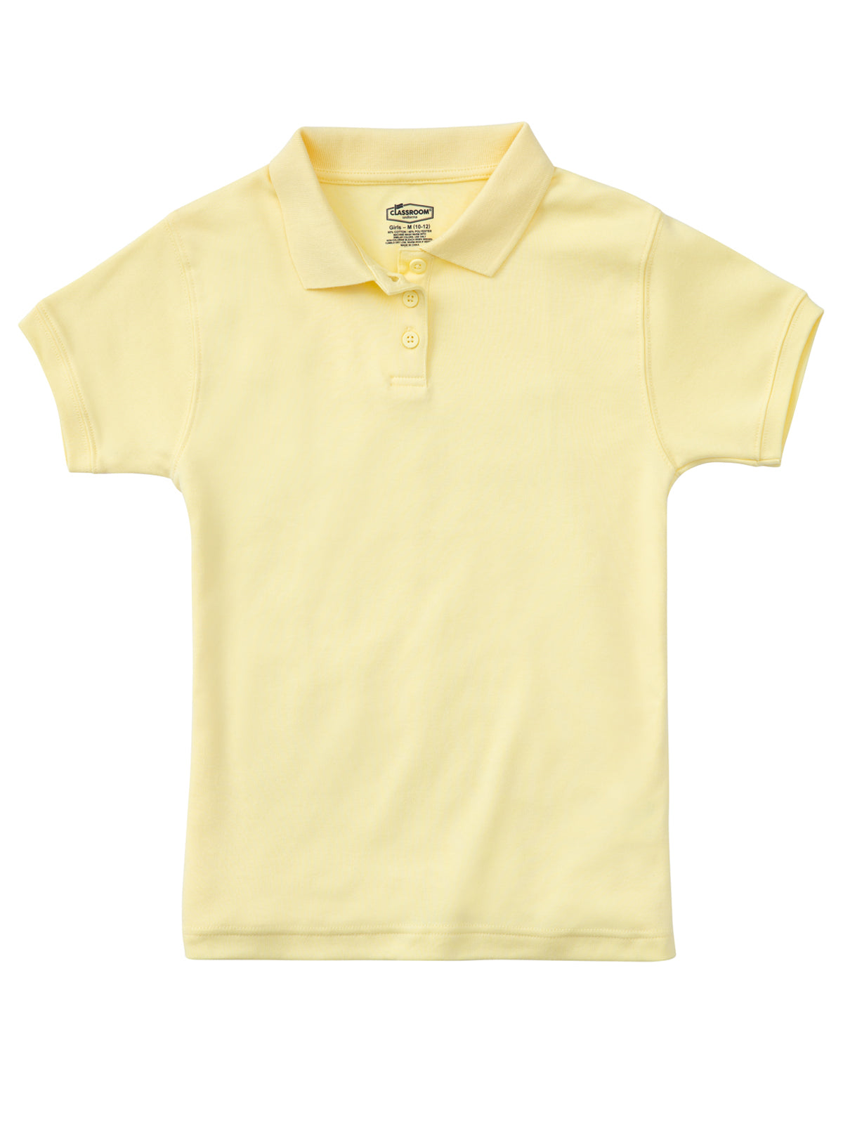 Girls' Short Sleeve Fitted Interlock Polo