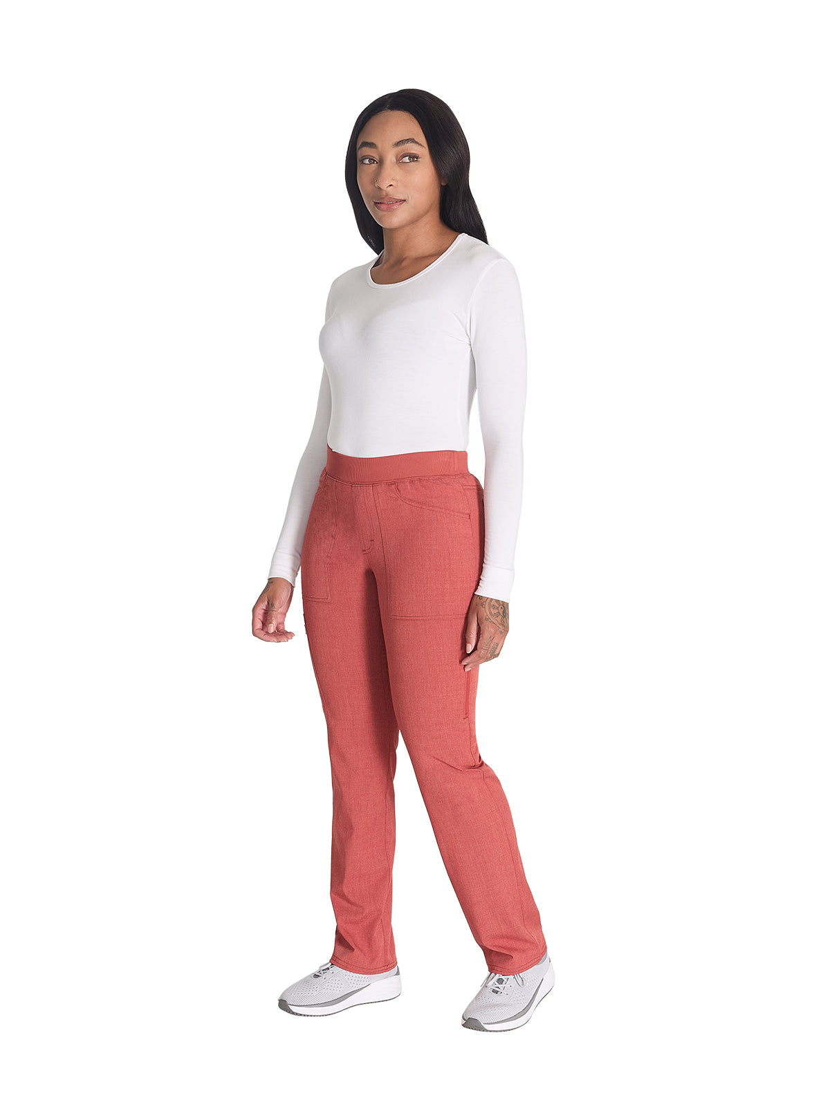 Women's 6-Pocket Mid Rise Tapered Leg Pant