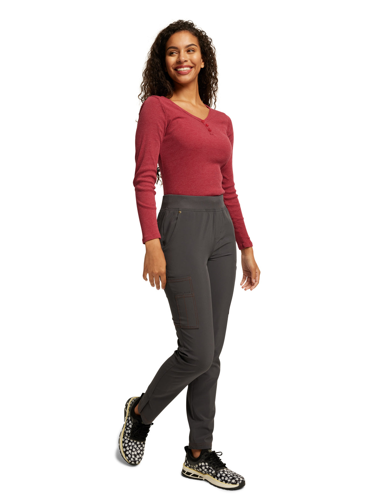 Women's 7-Pocket Mid Rise Tapered Leg Pant