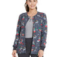 Women's Snap Front Print Scrub Jacket