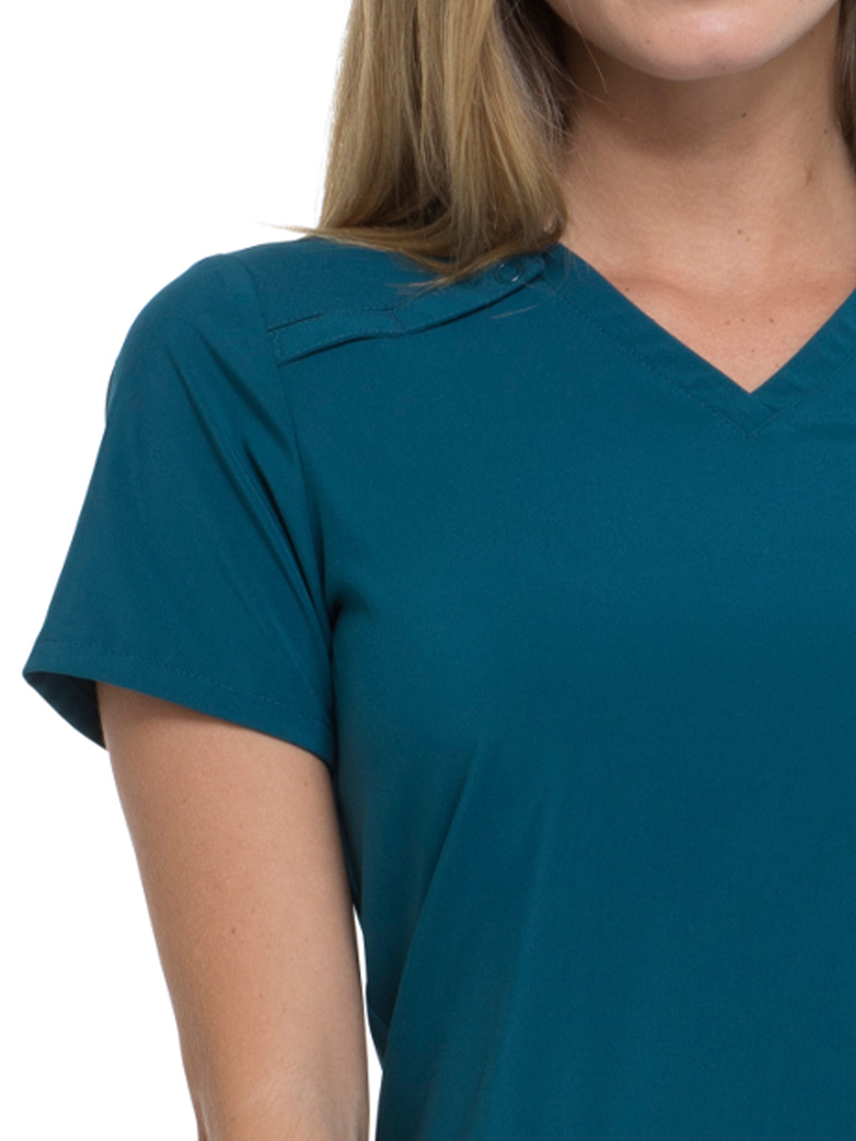 Women's 2-Pocket Contemporary V-Neck Scrub Top