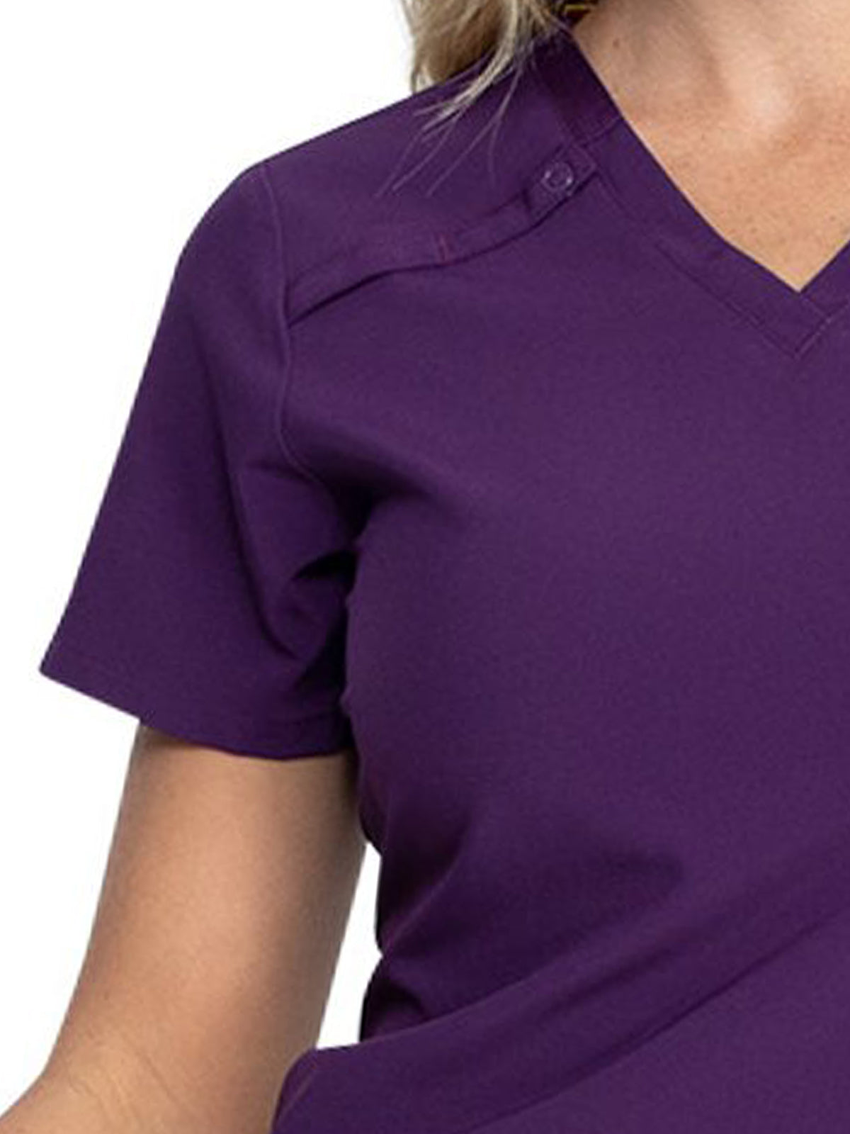 Women's 2-Pocket Contemporary V-Neck Scrub Top