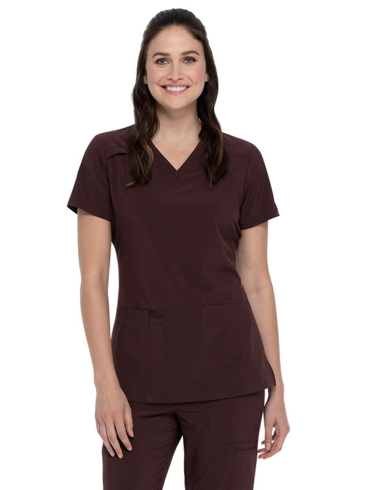 Women's 2-Pocket Contemporary V-Neck Scrub Top