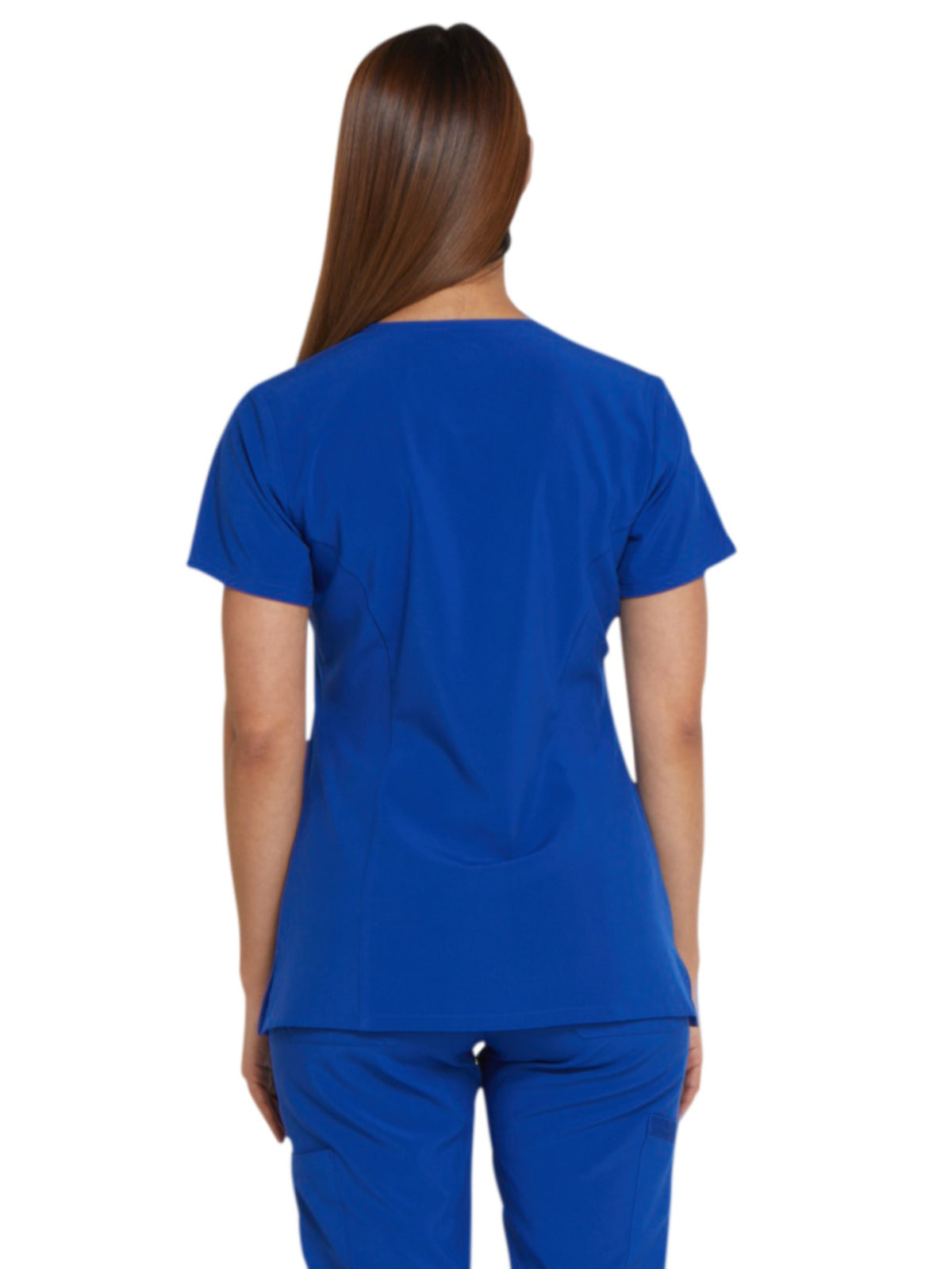 Women's 2-Pocket Contemporary V-Neck Scrub Top