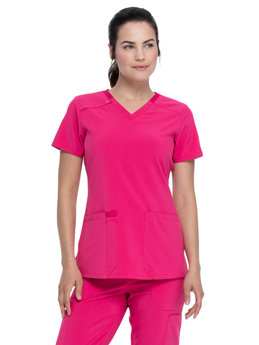 Women's 2-Pocket Contemporary V-Neck Top