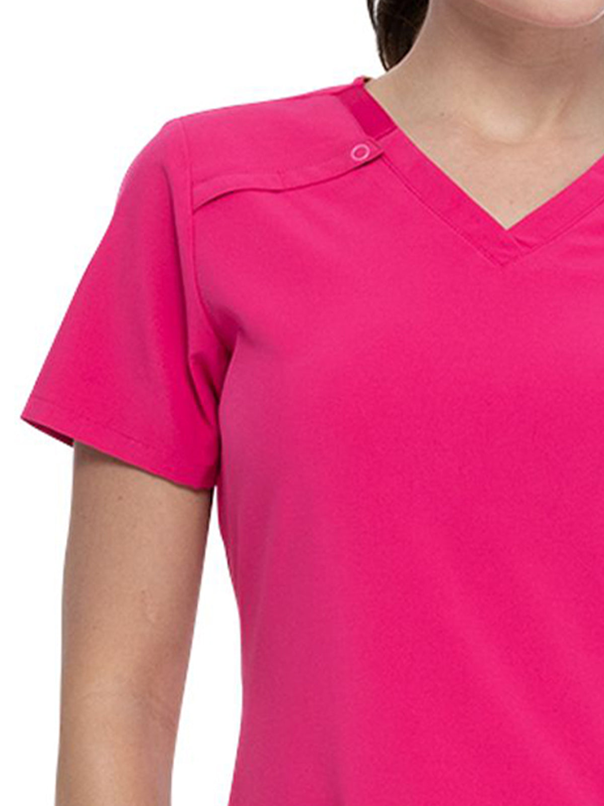 Women's 2-Pocket Contemporary V-Neck Scrub Top