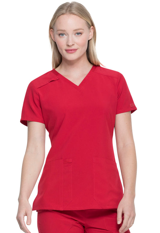 Women's 2-Pocket Contemporary V-Neck Top