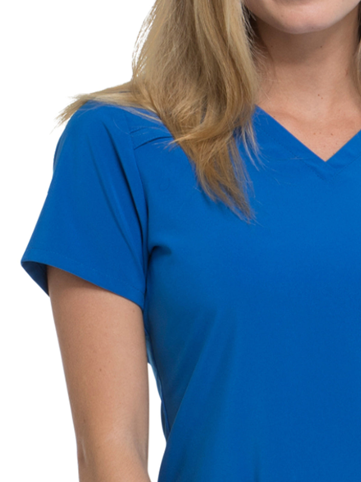 Women's 2-Pocket Contemporary V-Neck Scrub Top