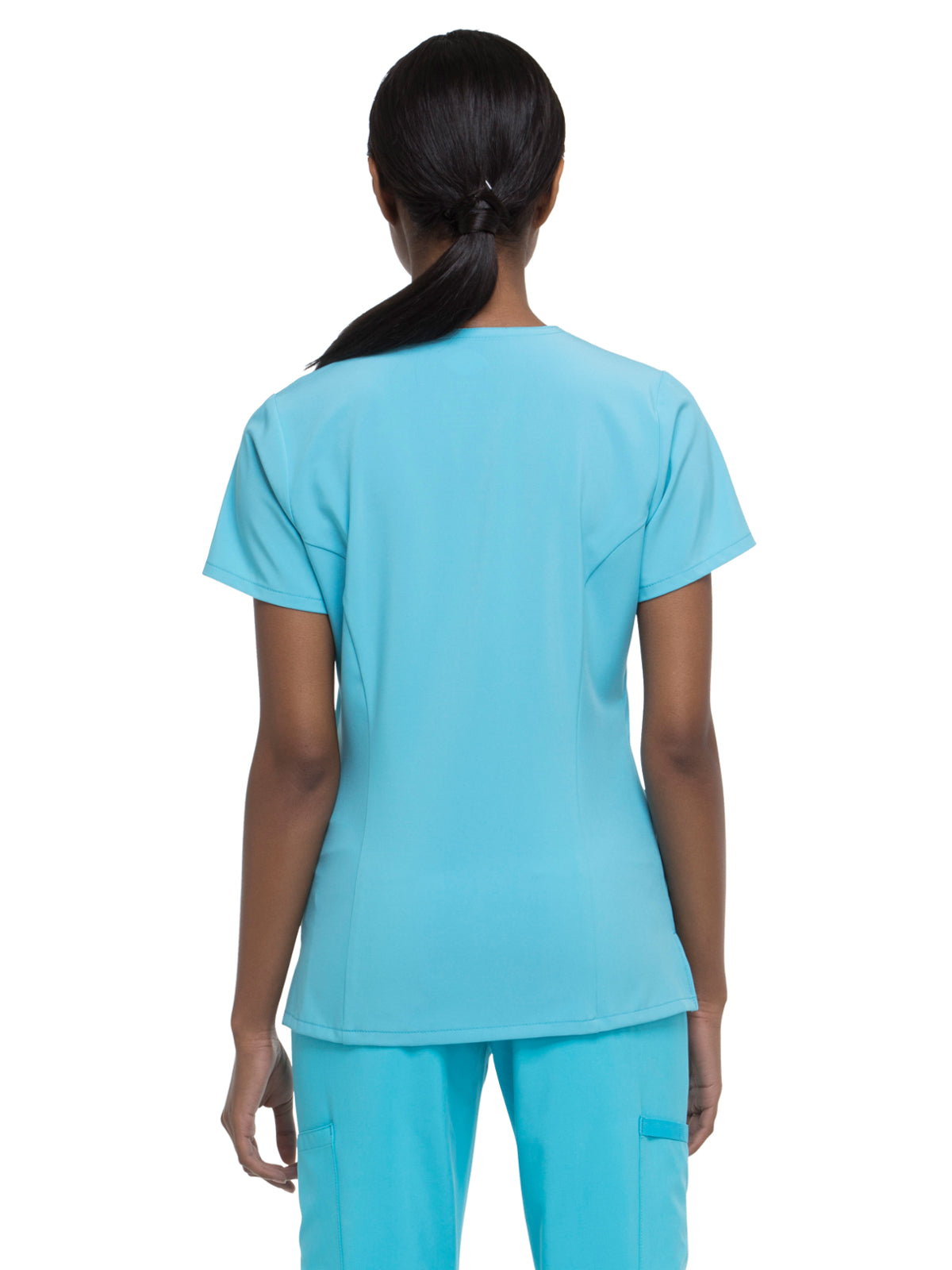 Women's 2-Pocket Contemporary V-Neck Scrub Top