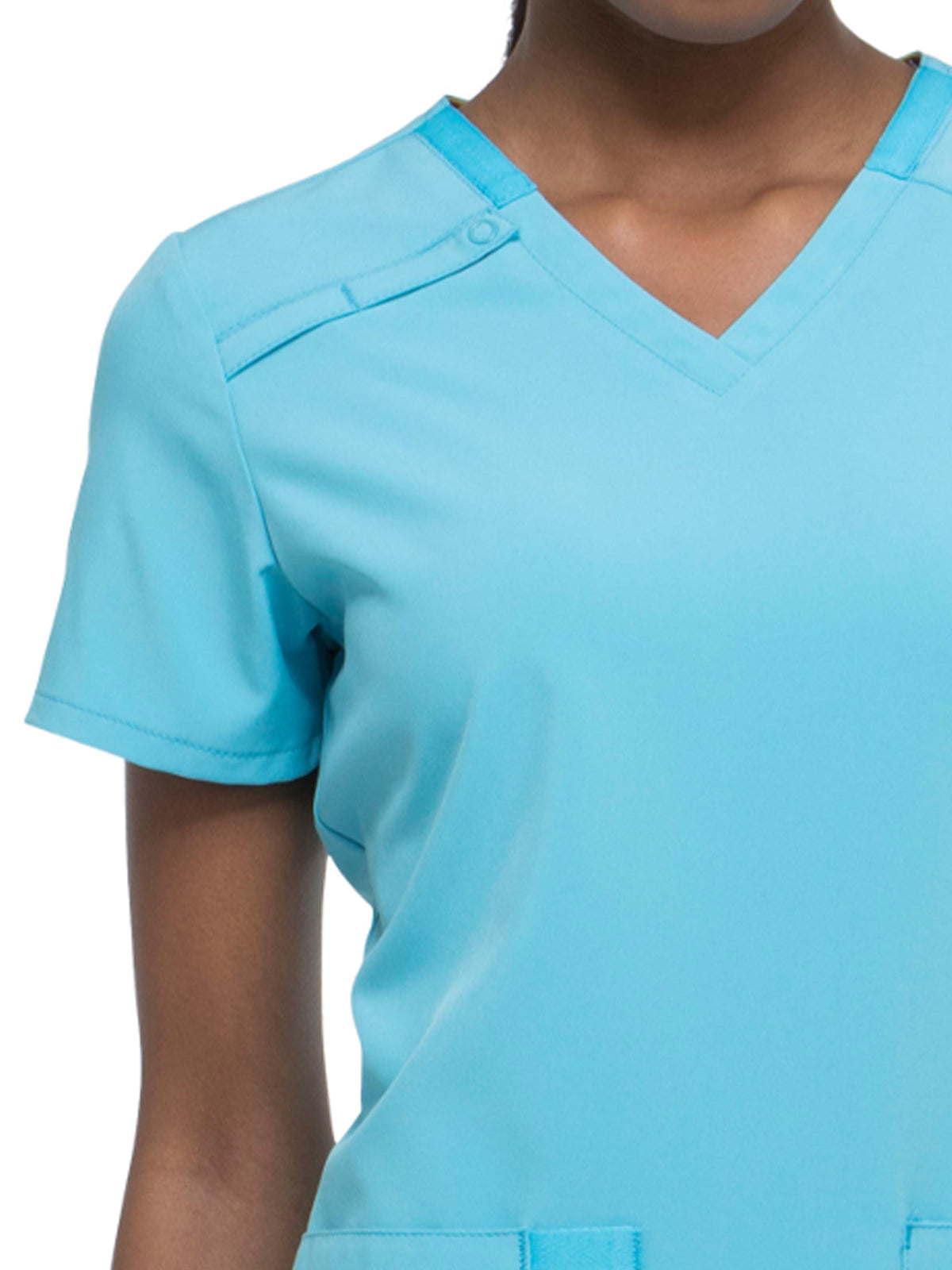 Women's 2-Pocket Contemporary V-Neck Scrub Top