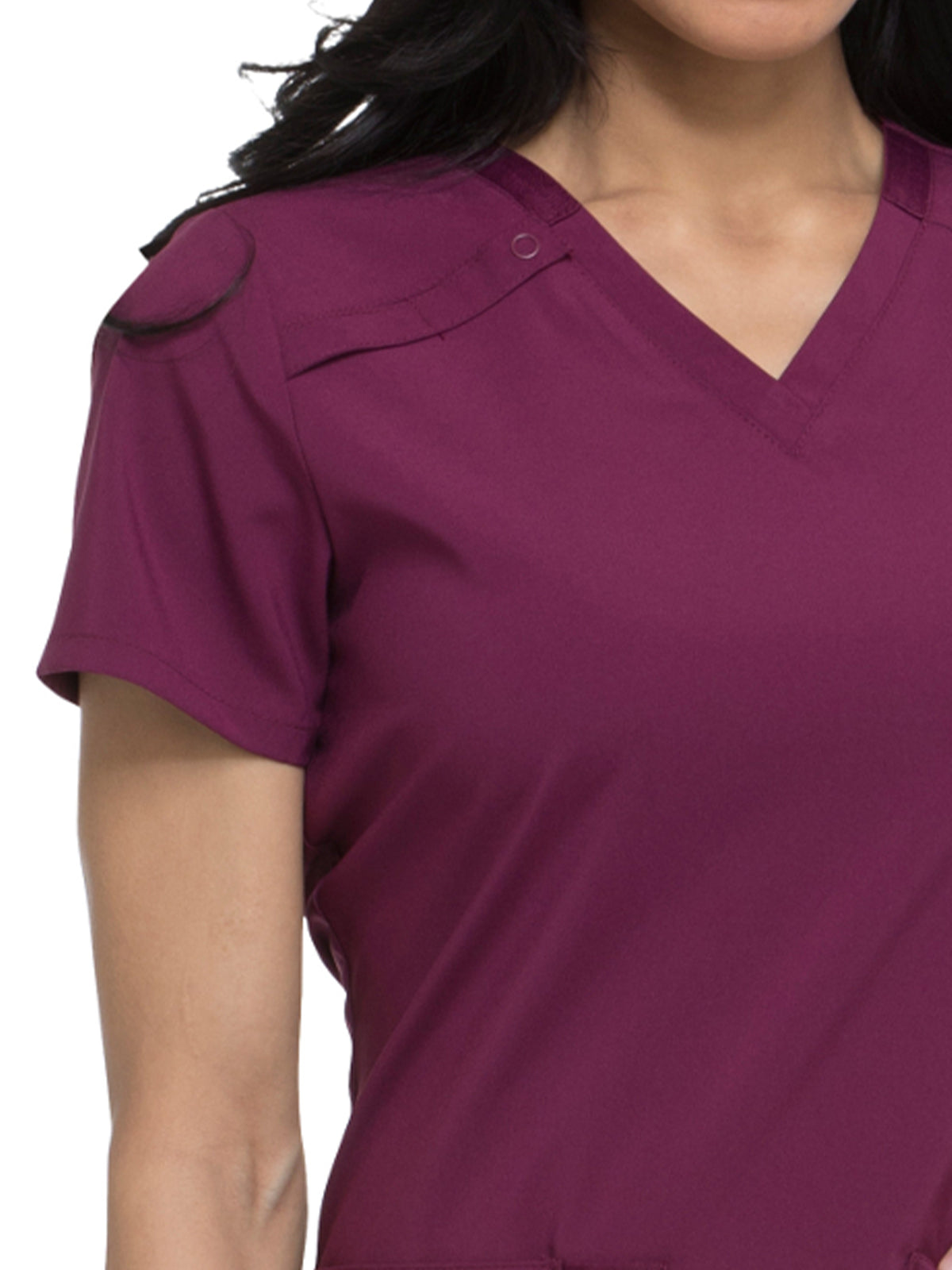 Women's 2-Pocket Contemporary V-Neck Scrub Top