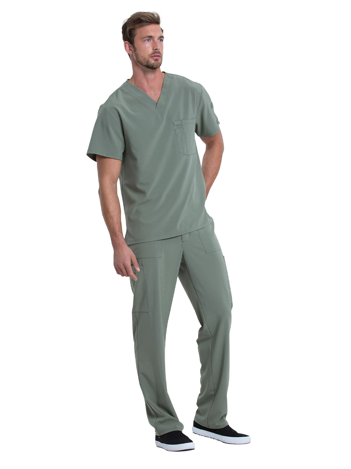 Men's 1-Pocket Tuckable V-Neck Scrub Top