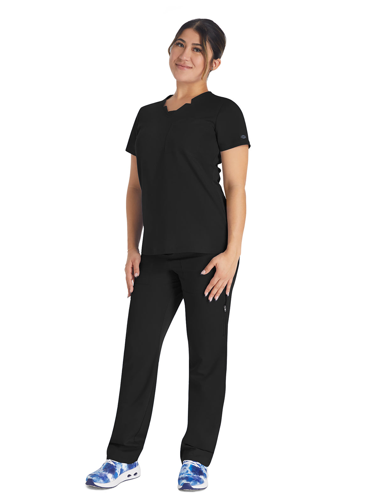 Women's 2-Pocket Notched V-Neck Scrub Top