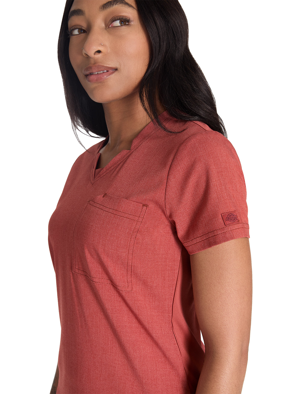 Women's 2-Pocket Notched V-Neck Scrub Top