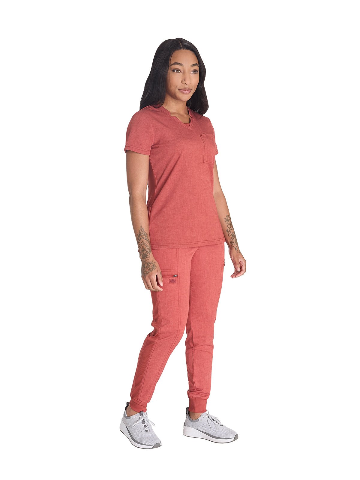 Women's 2-Pocket Notched V-Neck Scrub Top