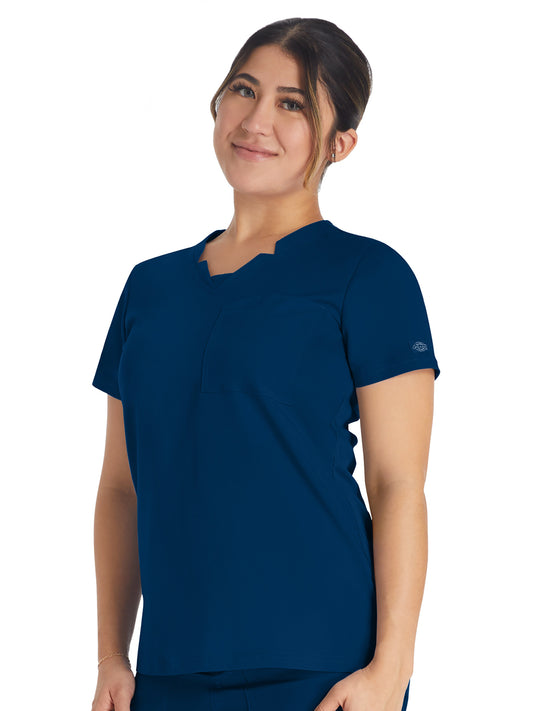 Women's 2-Pocket Notched V-Neck Scrub Top