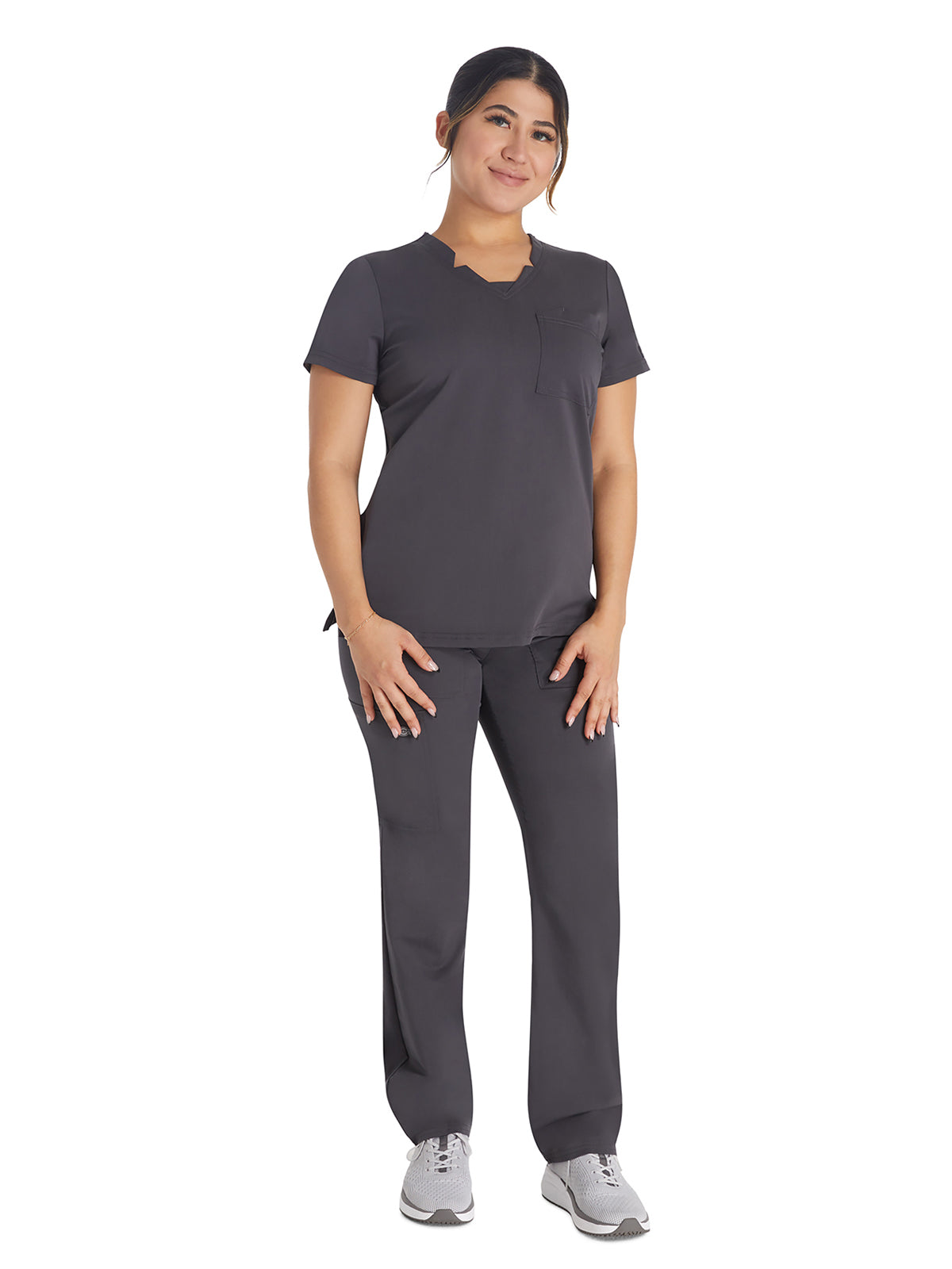 Women's 2-Pocket Notched V-Neck Scrub Top