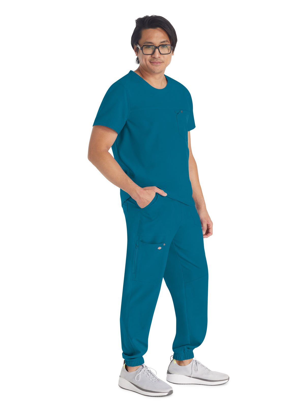 Men's 1-Pocket Round Neck Scrub Top