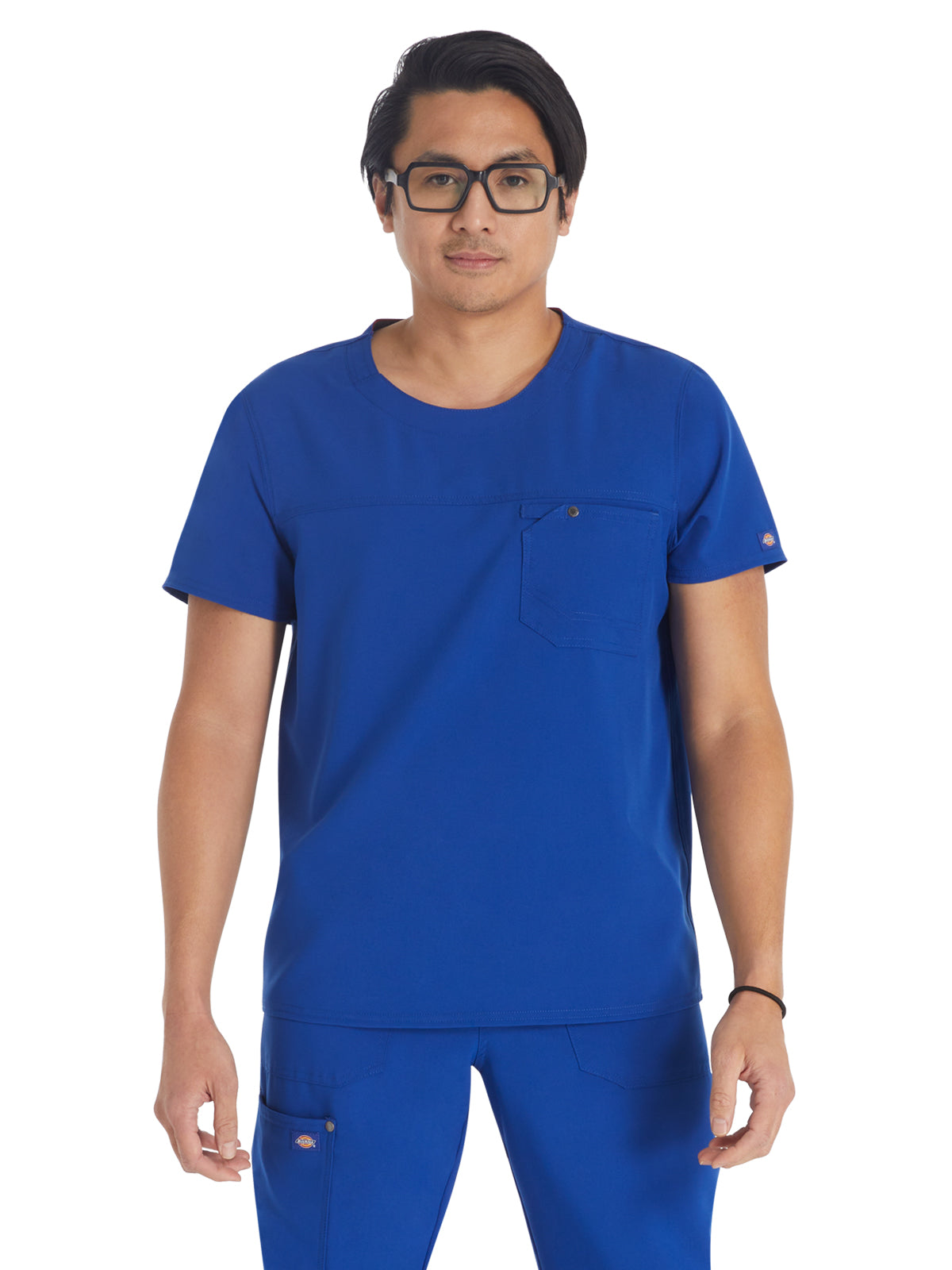 Men's 1-Pocket Round Neck Scrub Top