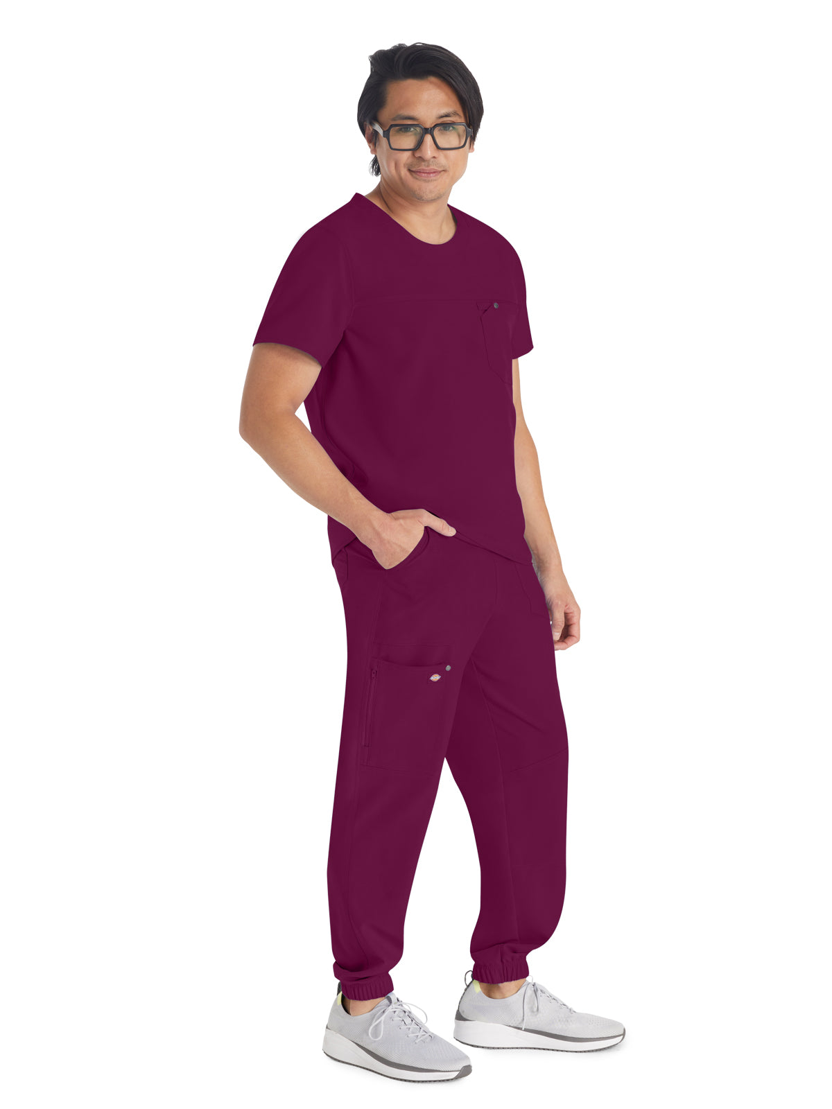 Men's 1-Pocket Round Neck Scrub Top