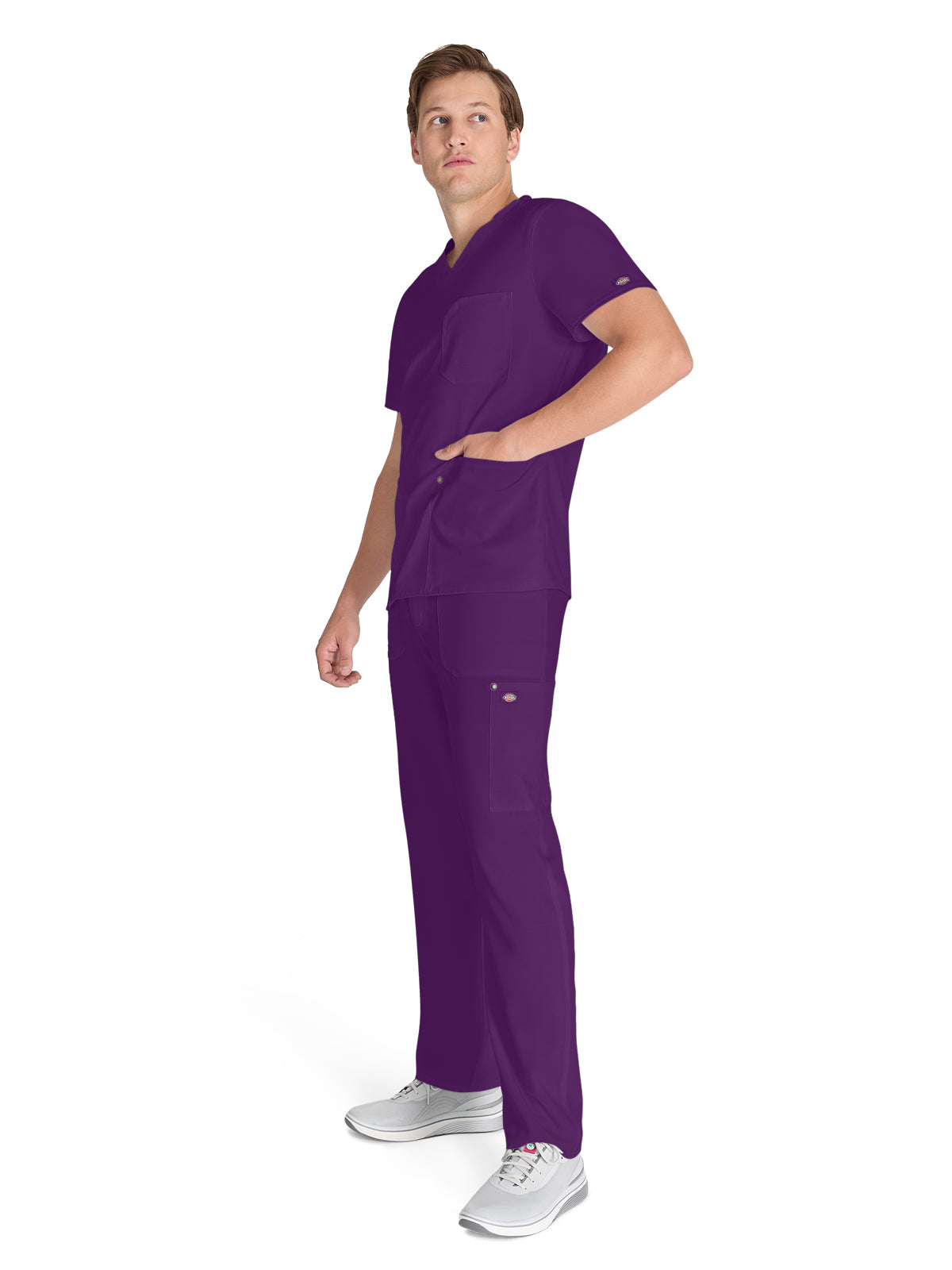 Men's 3-Pocket V-Neck Top - DK677 - Eggplant