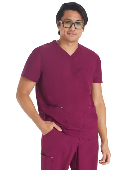 Men's 3-Pocket V-Neck Scrub Top