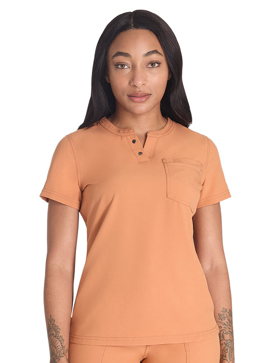 Women's 1-Pocket Henley Scrub Top